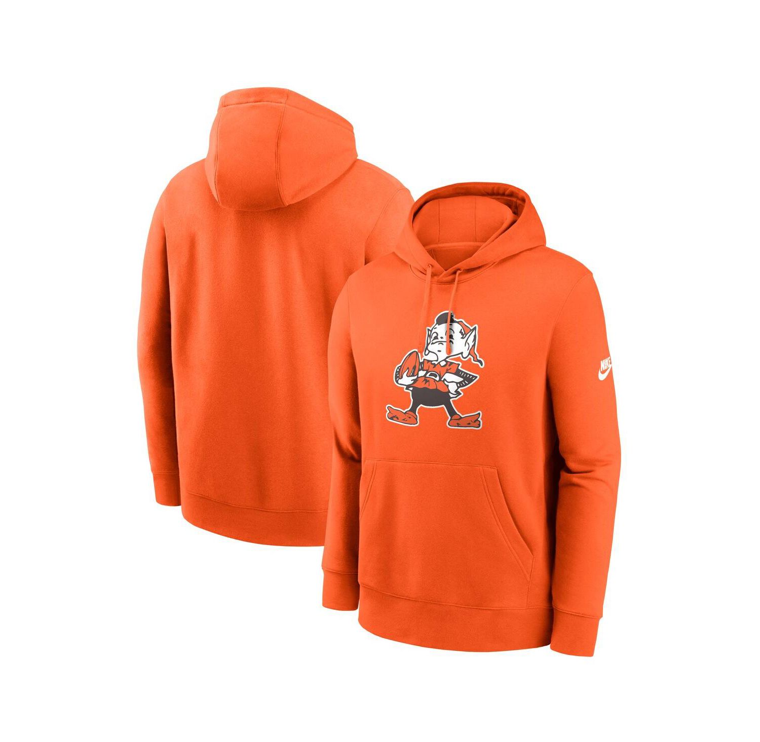 Men's Orange Cleveland Browns Club Fleece Pullover Hoodie