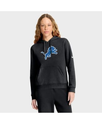 Nike - Women's Black Detroit Lions Club Fleece Pullover Hoodie