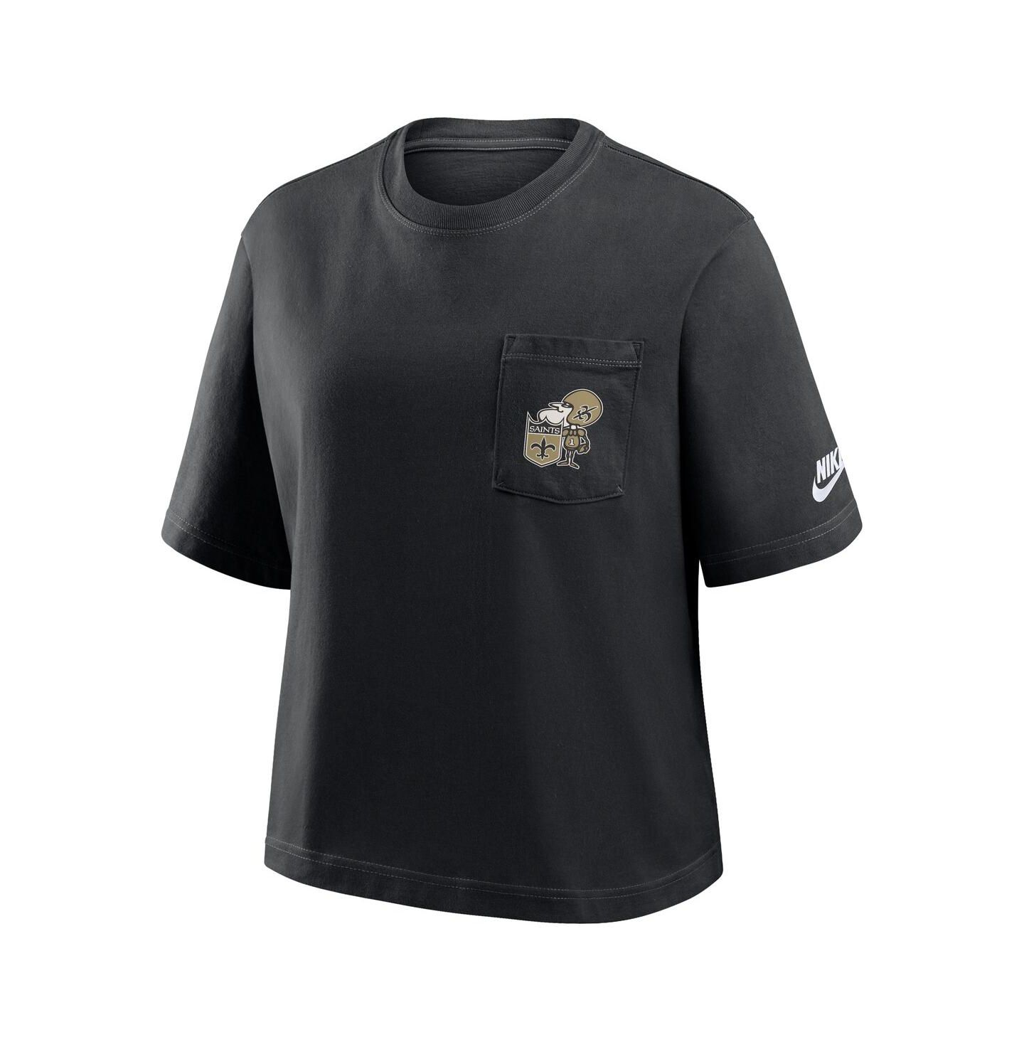 Женская футболка Nike Black New Orleans Saints Rewind Pocket Boxy — фото 4