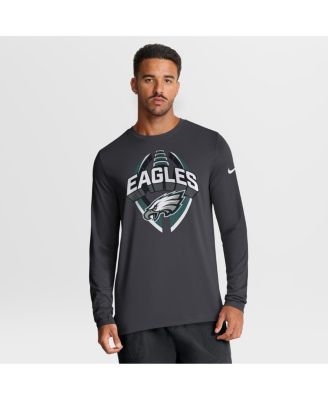 Nike - Men's Anthracite Philadelphia Eagles Primetime Legend Icon Performance Long Sleeve T-Shirt