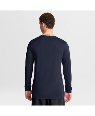 Men's Navy New England Patriots Primetime Legend Icon Performance Long Sleeve T-Shirt