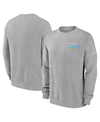 Nike - Men's Heather Gray Los Angeles Chargers Primetime Club Fleece Pullover Sweatshirt