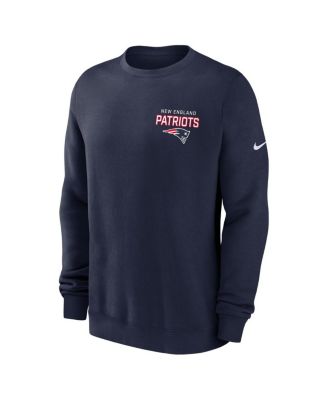 Men's Navy New England Patriots Primetime Club Fleece Pullover Sweatshirt