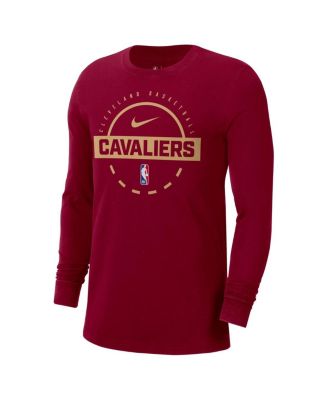 Men's Wine Cleveland Cavaliers Authentic Long Sleeve Practice T-Shirt