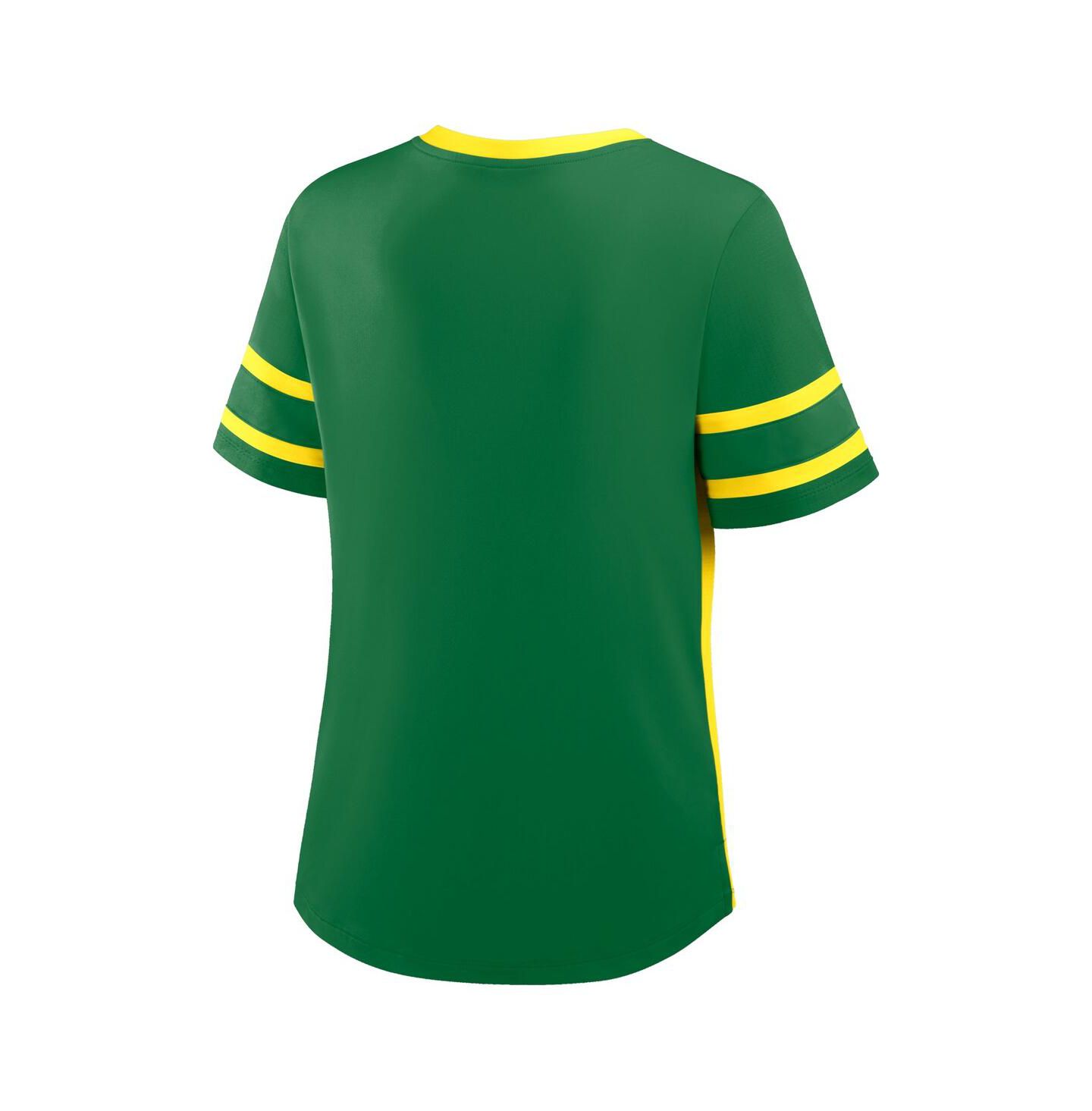 Женская футболка Fanatics Green/Yellow Oregon Ducks Be Fearless Athena Lace-Up — фото 3