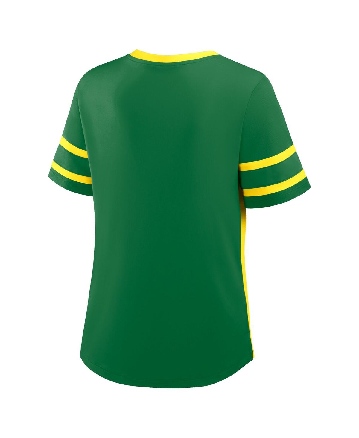 Fanatics Women's Green/yellow Oregon Ducks Be Fearless Athena Lace-up T-shirt In Multi