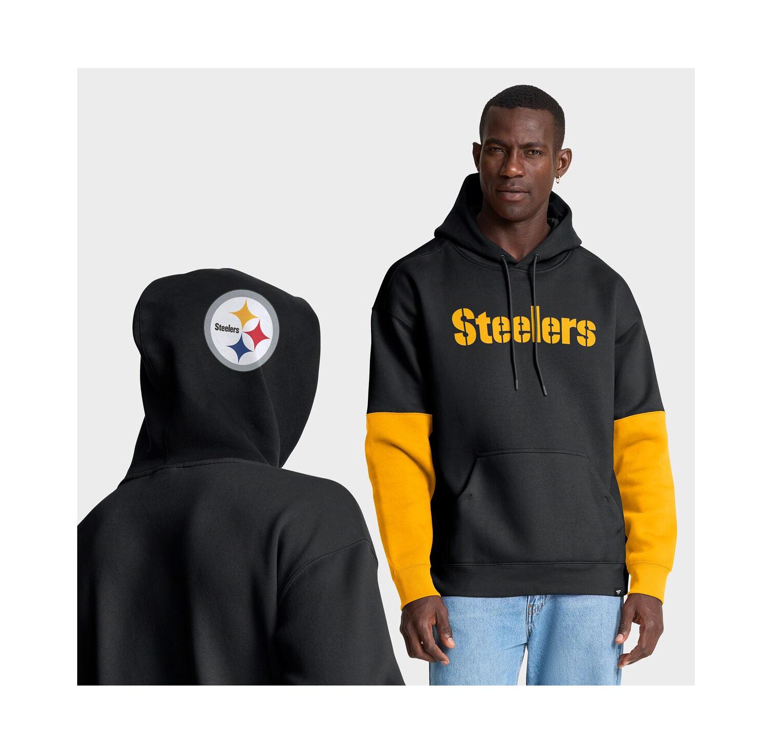 Men's Black Pittsburgh Steelers Helmet Pullover Hoodie