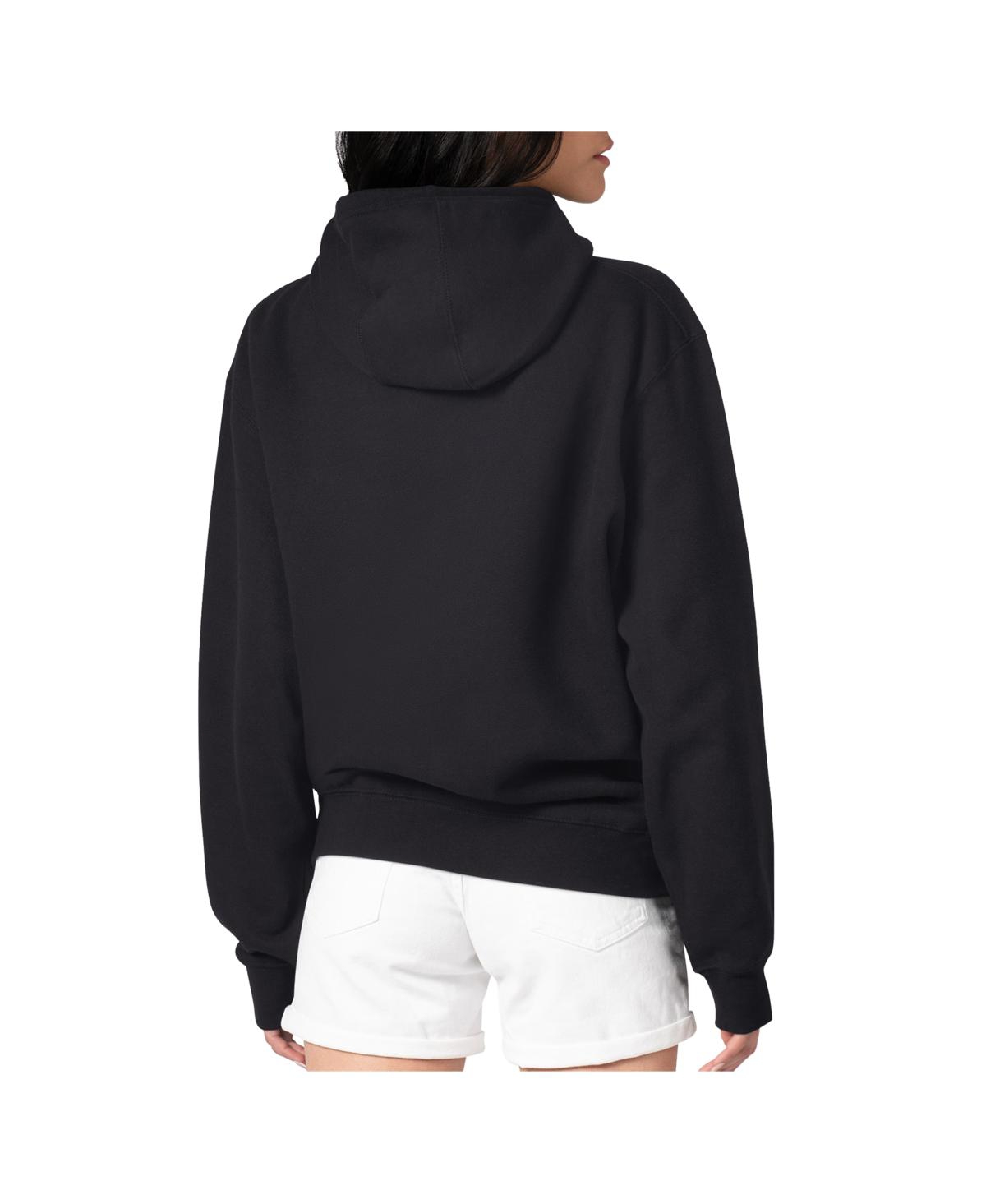 G-iii 4her By Carl Banks Women's Black Detroit Lions Filigree Fleece Tri-blend Pullover Hoodie In Black