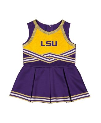 Girls Baby Boys and Girls Purple LSU Tigers Lollipop Park Cheer Dress