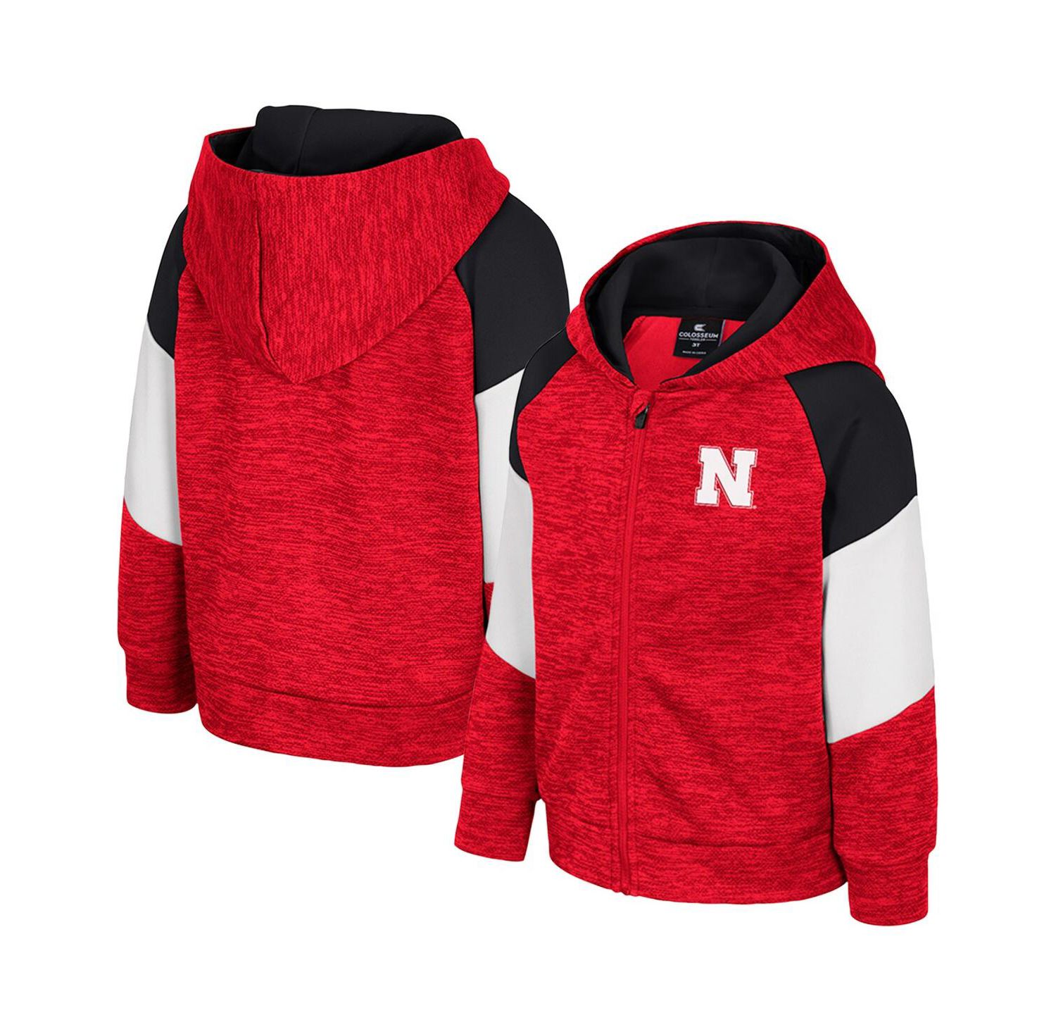 Toddler Scarlet Nebraska Huskers Spirit Hollow Full-Zip Hoodie