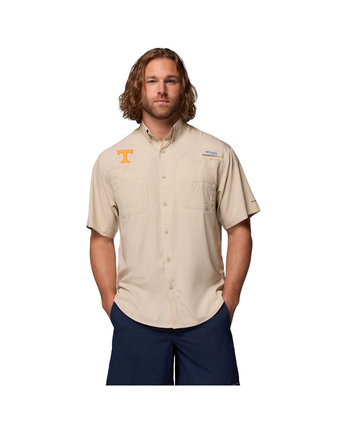 Мужская коричневая рубашка на пуговицах Tennessee Volunteers Tamiami Omni-Shade