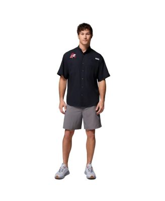 Men's Black Arkansas Razorbacks Tamiami Omni-Shade Button-Down Shirt