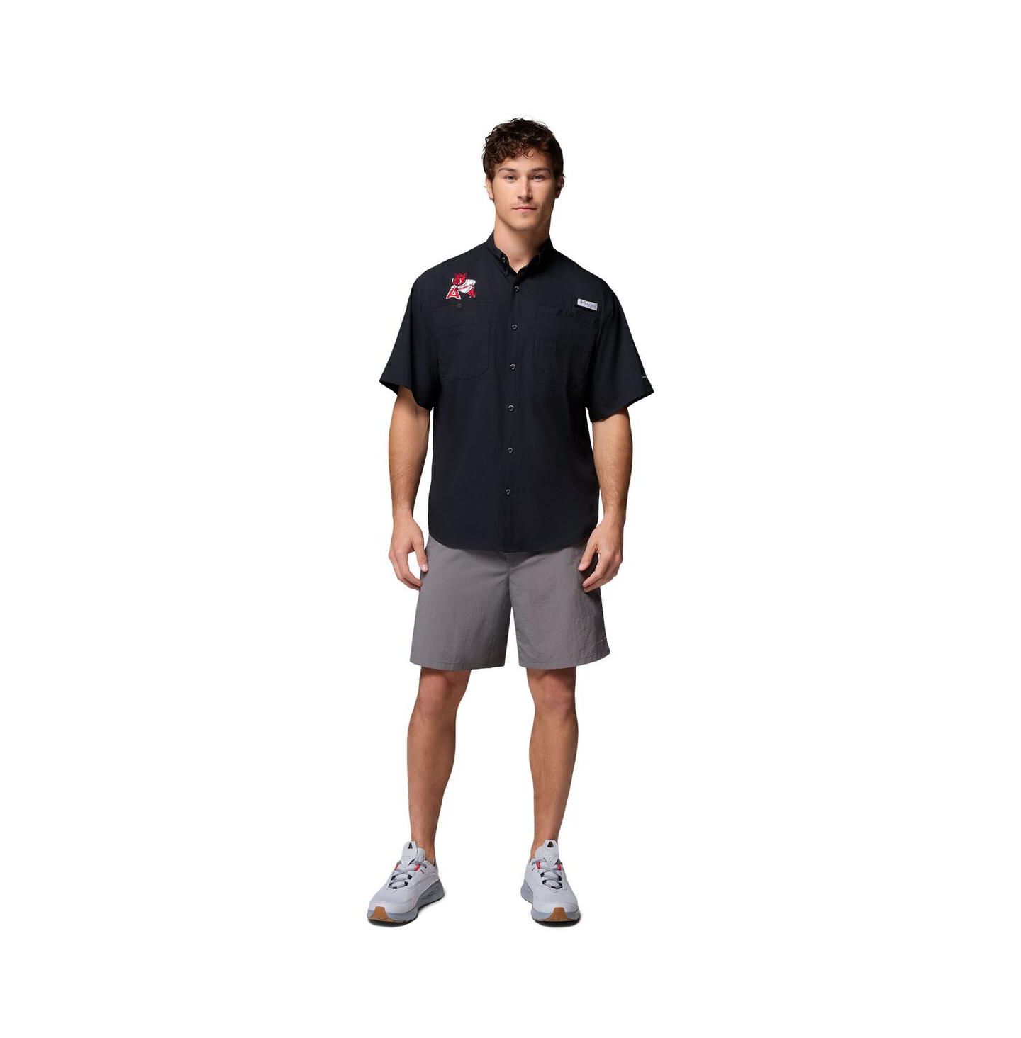 Мужская рубашка Columbia Black Arkansas Razorbacks Tamiami Omni-Shade Button-Down — фото 4