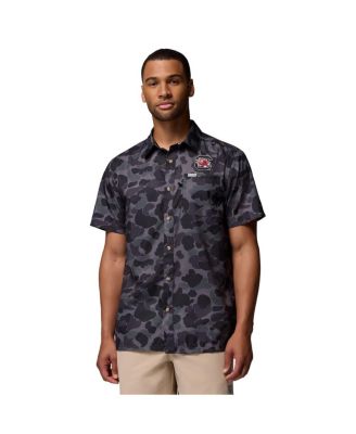 Men's Black South Carolina Gamecocks Super Slack Tide Omni-Wick Button-Up Shirt