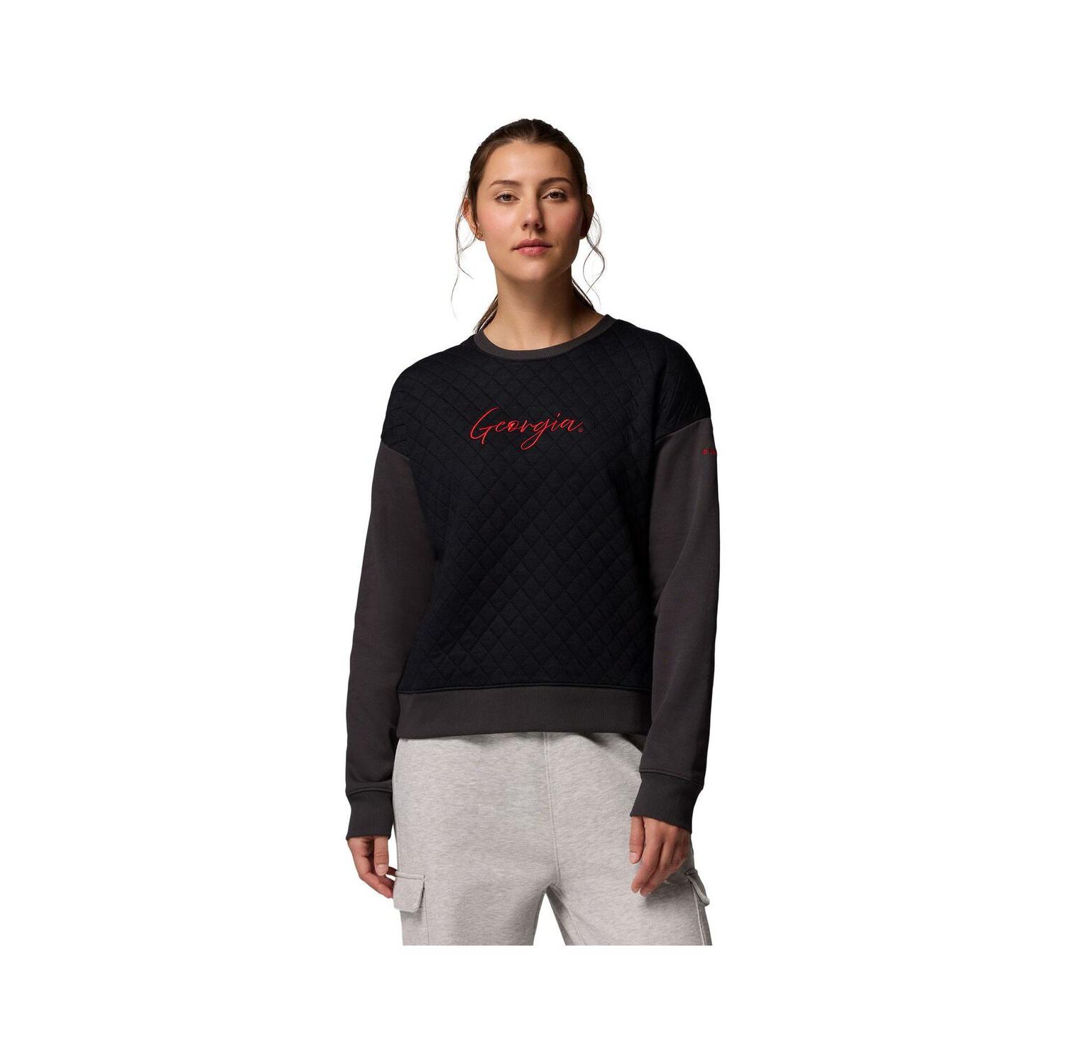 Women's Black Georgia Bulldogs Collegiate Hart Mountain Quilted Sweatshirt
