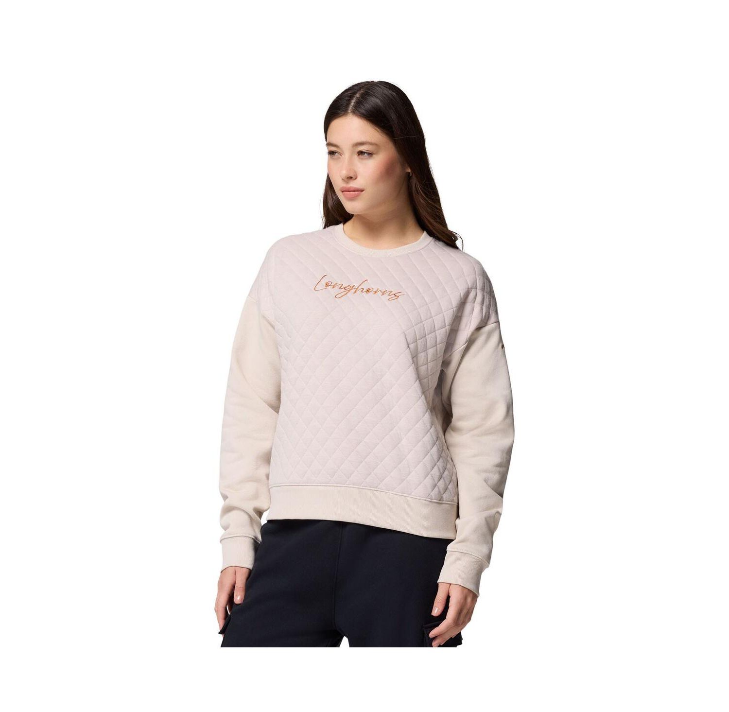 Women's Cream Texas Longhorns Collegiate Hart Mountain Quilted Sweatshirt