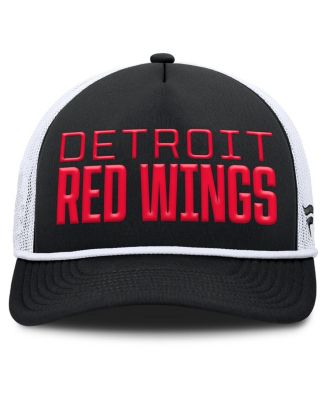 Men's Black/White Detroit Red Wings Heritage Dutch A-Frame Trucker Adjustable Hat