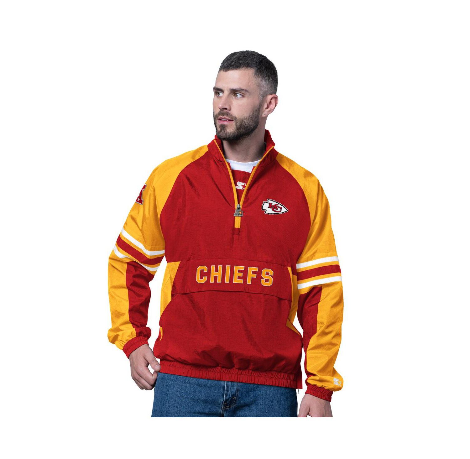 Men's Red Kansas City Chiefs Prospect Half-Zip Pullover Sweatshirt