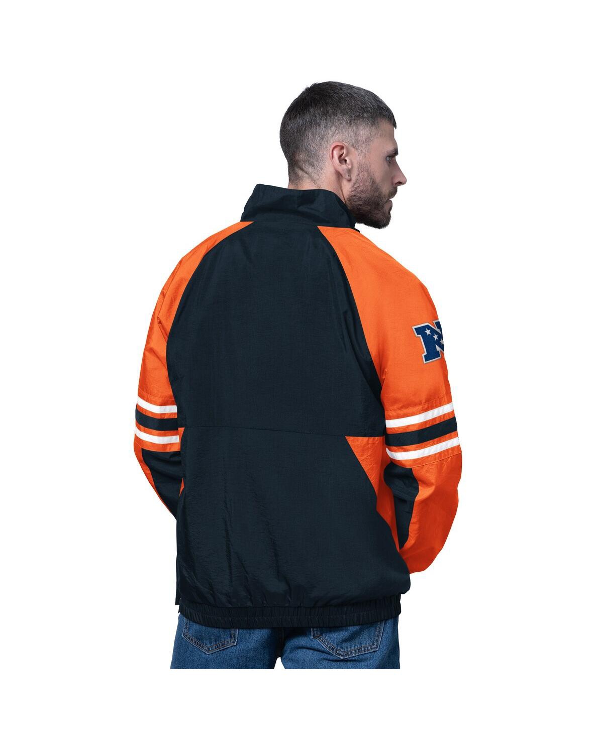 Starter Men's Navy Chicago Bears Prospect Half-zip Pullover Sweatshirt In Blue