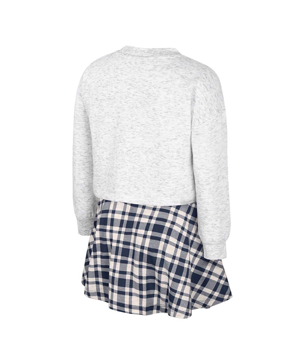 Colosseum Big Girls 2-piece Gray Penn State Nittany Lions Marceline Plaid Skirt And Top Set In Gray