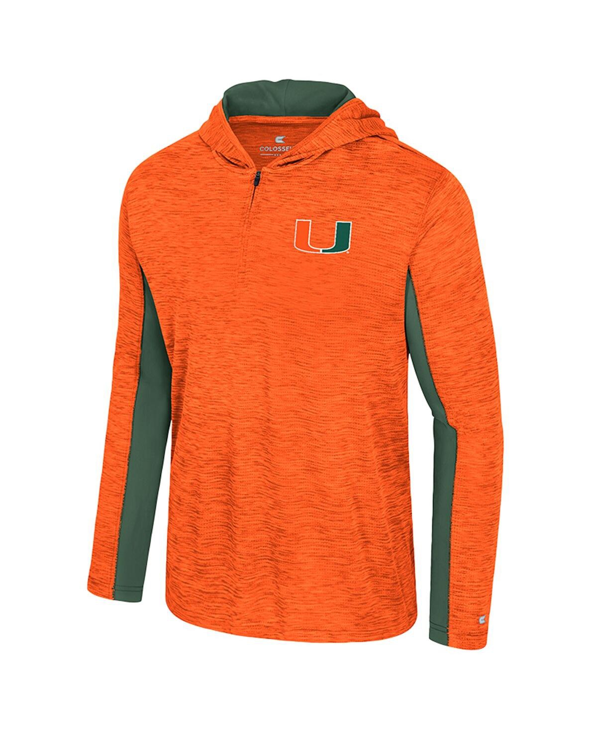 Colosseum Men's Orange Miami Hurricanes Always Sunny Quarter-zip Hoodie In Orange