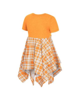 Girls Toddler Tennessee Orange Tennessee Volunteers Marceline Plaid Dress