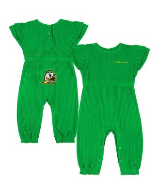Colosseum - Baby Boys and Girls Green Oregon Ducks Beautopia Waffle Knit Romper