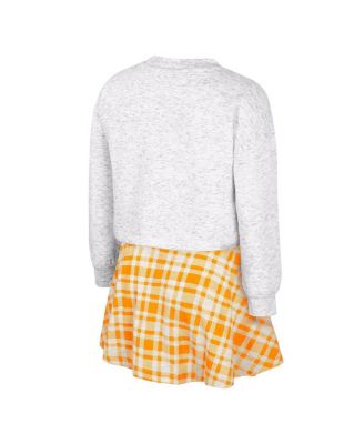 Big Girls 2-Piece Gray Tennessee Volunteers Marceline Plaid Skirt and Top Set