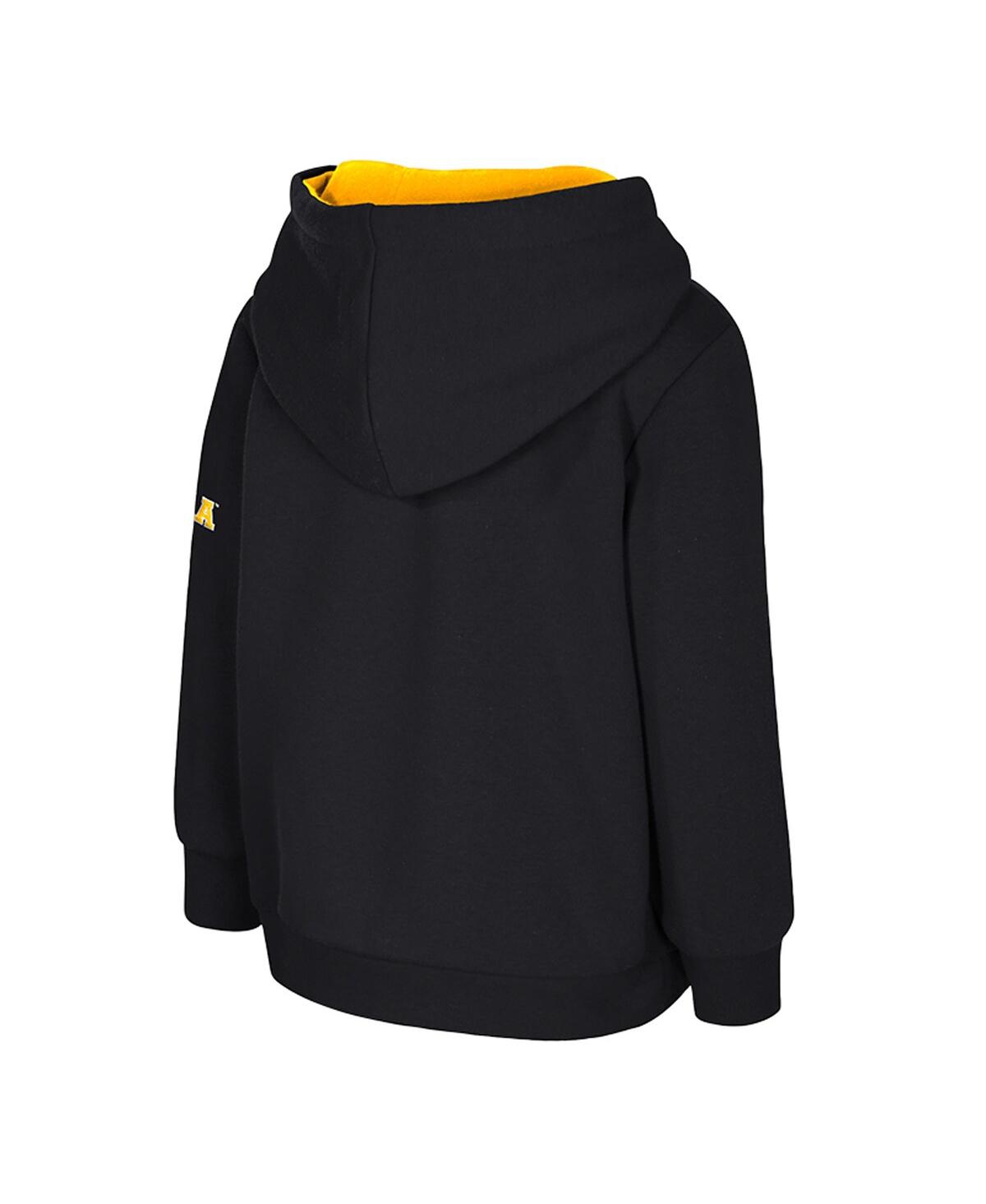 Colosseum Toddler Black Iowa Hawkeyes Big Logo Volume Fleece Pullover Hoodie In Black