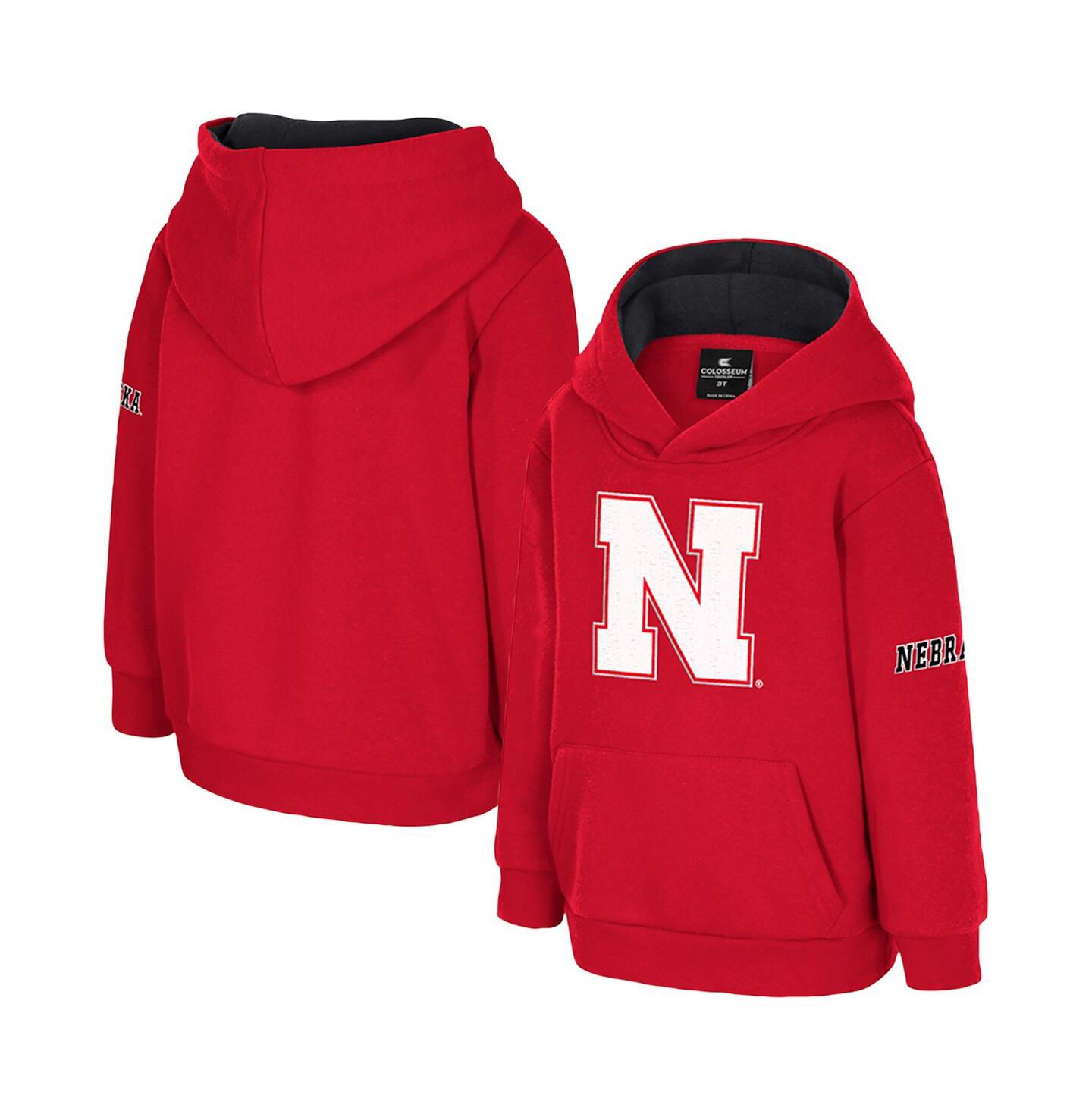 Худи Colosseum Scarlet Nebraska Huskers Big Logo Volume Fleece Pullover для мальчиков-малышей — фото 1