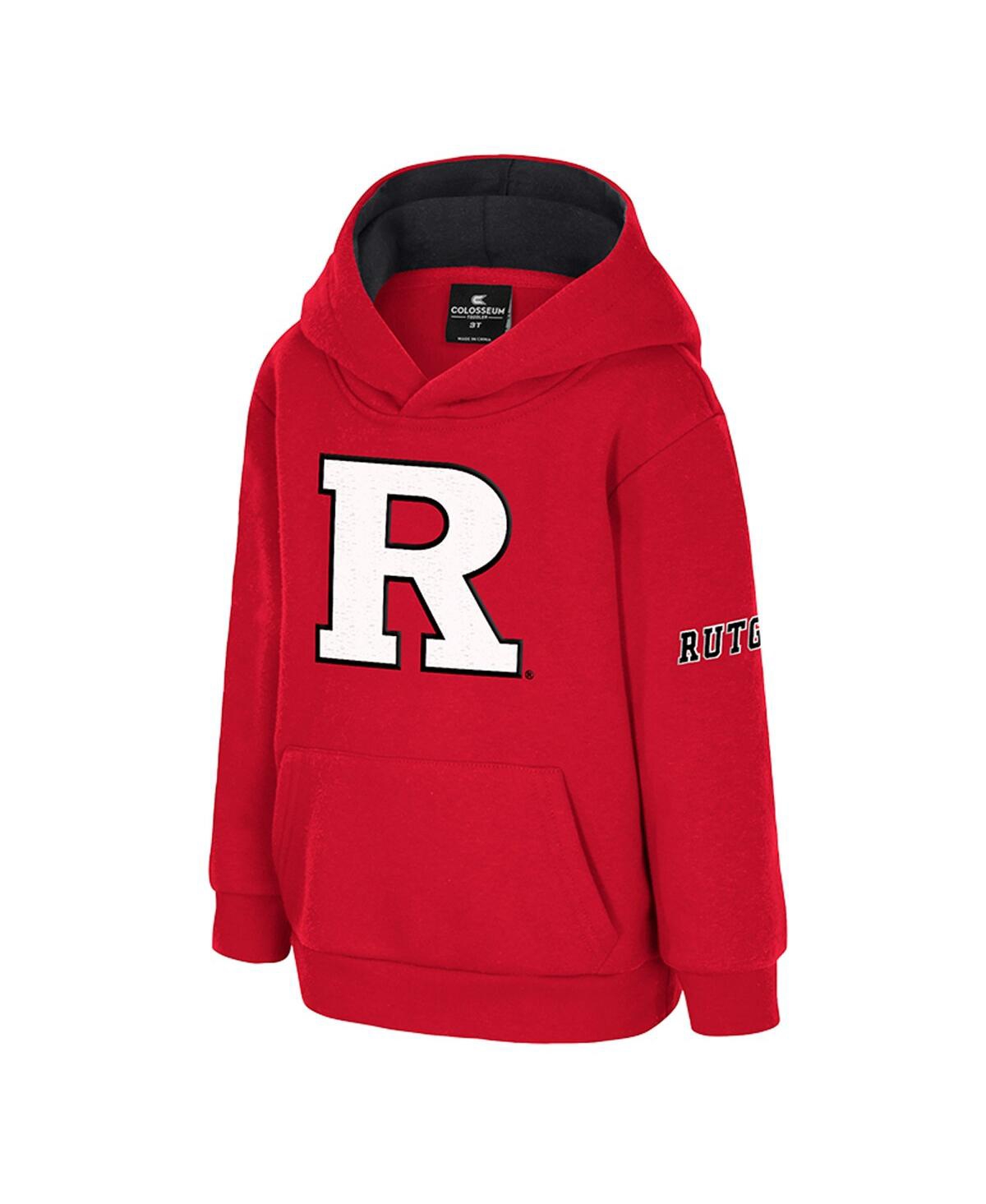 Colosseum Toddler Scarlet Rutgers Scarlet Knights Big Logo Volume Fleece Pullover Hoodie In Red