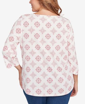 Plus Size Winter Wonderland Snowflake Knit Top