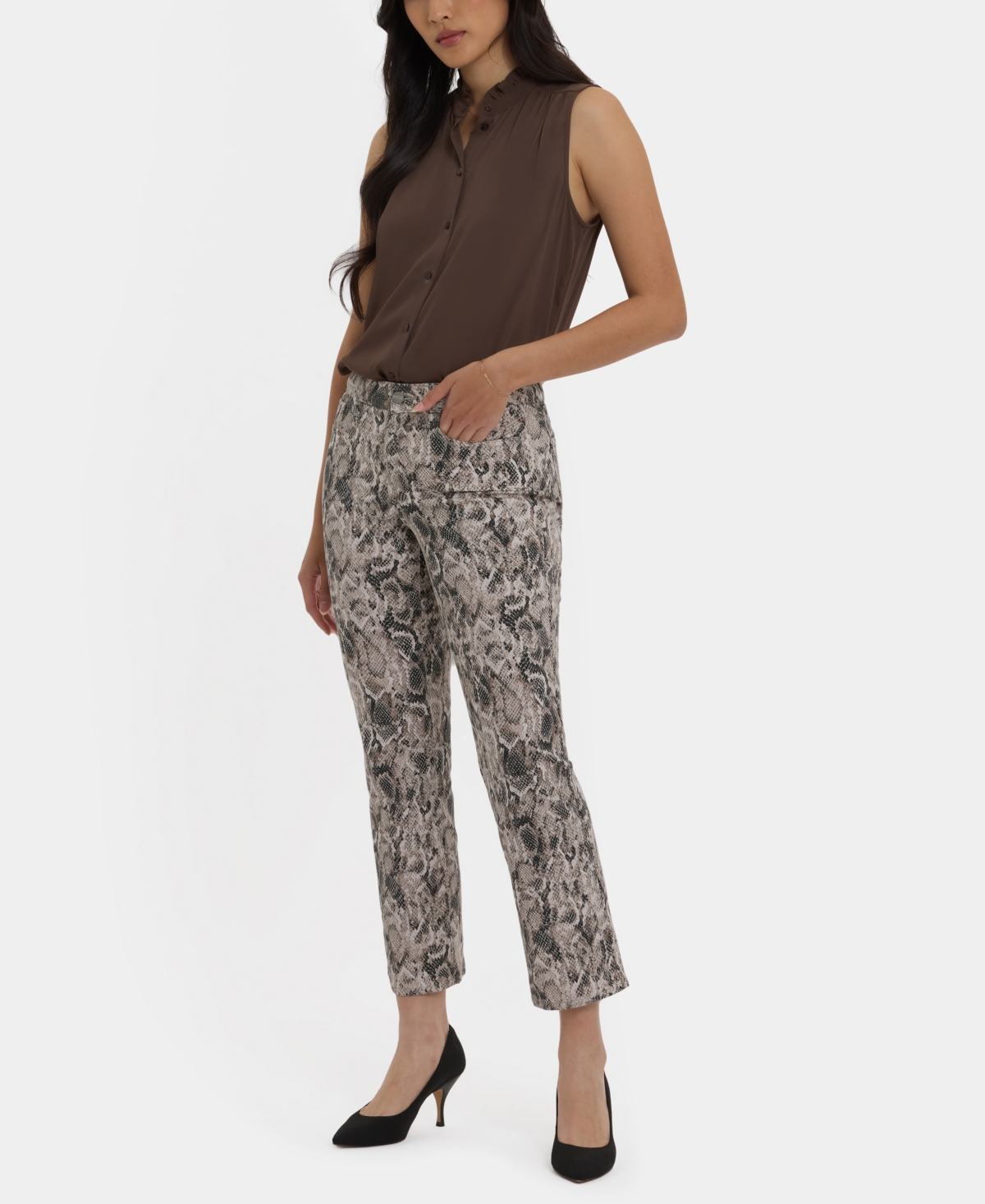 Nydj Marilyn Straight Leg Ankle Jeans In Gray
