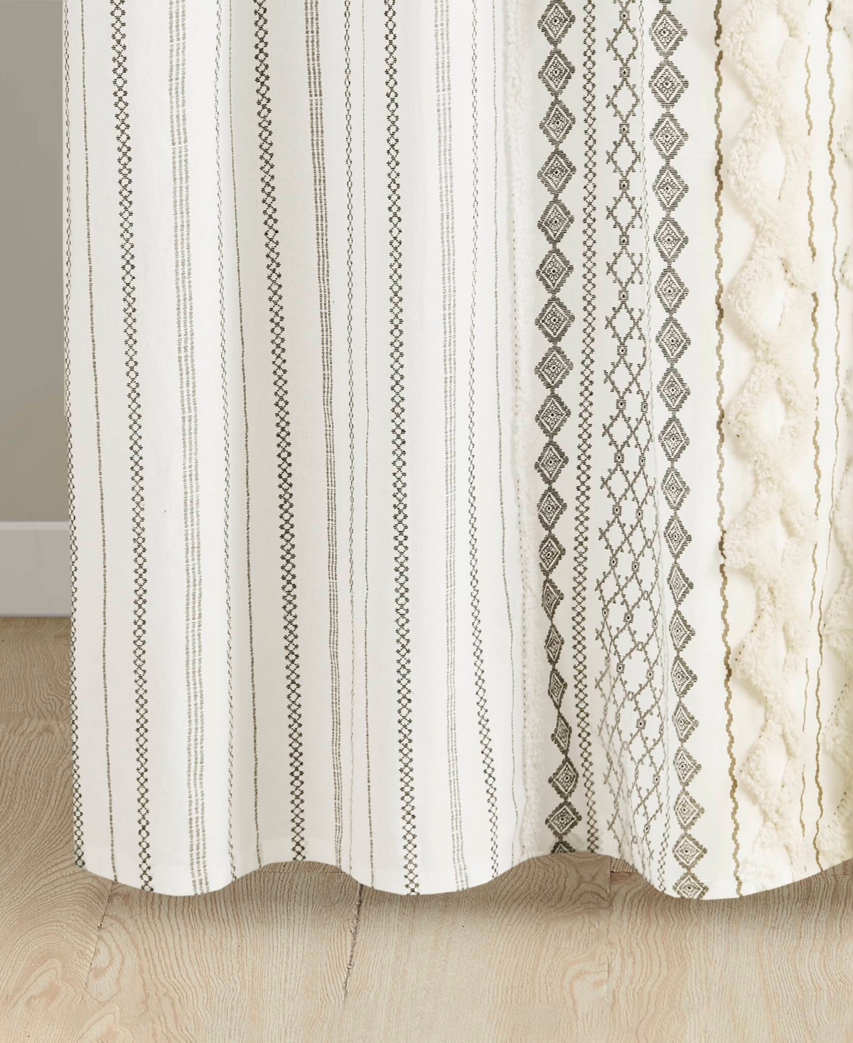 Ink+Ivy Imani Stripe Cotton Chenille Shower Curtain, 72" x