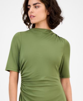 Women's Cowl-Neck Side-Ruched Dress