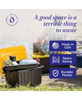 34 Gallon Durabilt Home Storage Container w/Lid, Black/Yellow (2 Pack