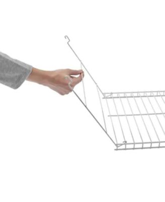 24 In Universal Closet Steel Wire Added Storage Hanging Shelf, White