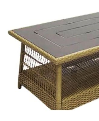 Positano 40" x 26" Outdoor Wicker Coffee Table, Brown