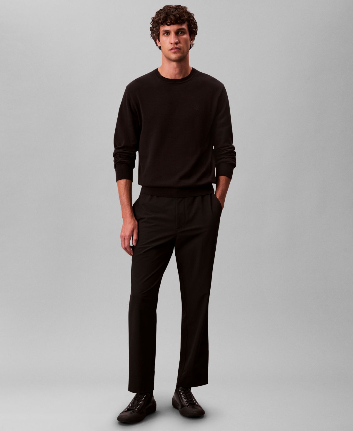 Calvin Klein Men's Regular Fit Elastic Jogger Pants In Brown