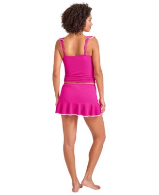 Women's Cabana Ruffled Tummy-Control Tankini Top