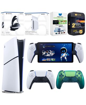 PlayStation 5 Slim Digital Console Bundle with Disc Drive, Extra Controller, Pulse Elite Headset, PlayStation Portal