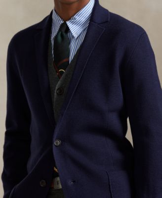 Men's Merino Long Sleeve Blazer Cardigan