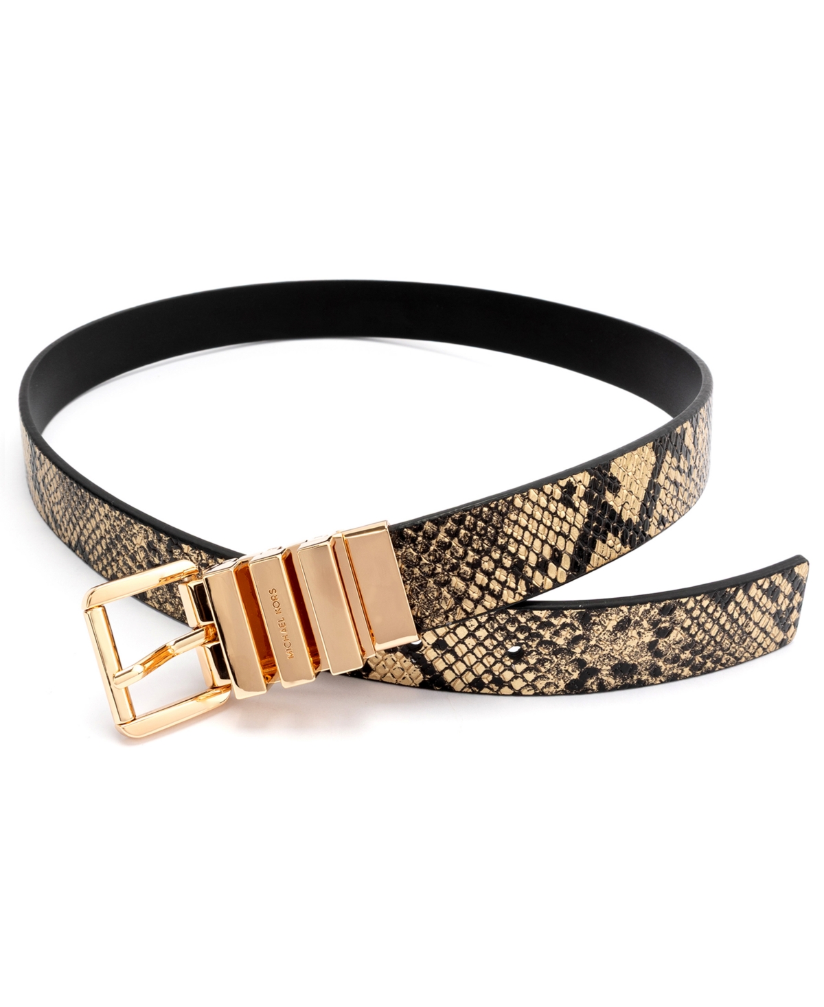 Michael Kors Women's Reversible Snake Pattern Belt In Brown