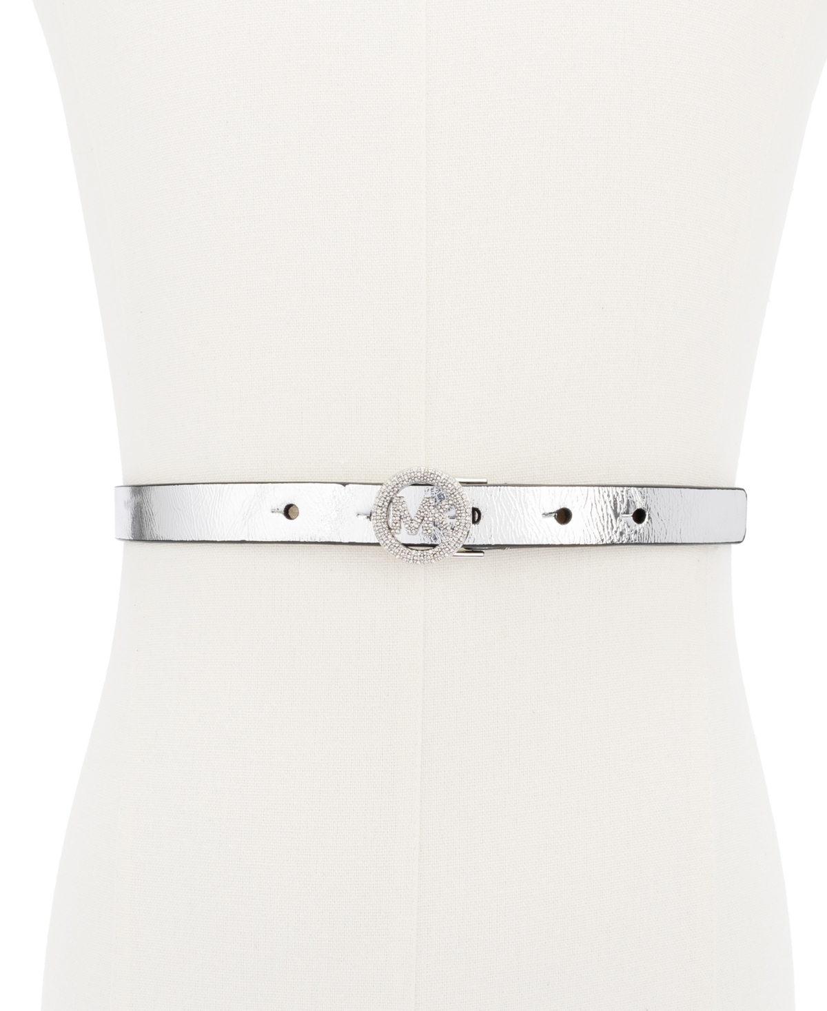 Michael Kors Women's Pave Logo Belt In Gray