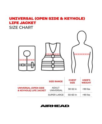 Airhead Bolt Type III Family Adult Life Vest Jacket, 2XL/3XL, Red/Gray