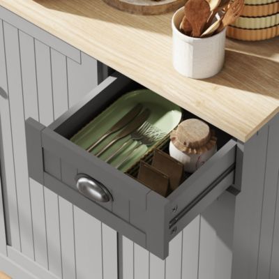 71" Buffet with Hutch, Kitchen Pantry Storage Cabinet with Drawer