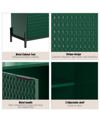 Modern Storage Cabinet with Adjustable Shelves, 49IN Accent Cabinet with 3 Doors, Decorative Cabinets for Living Room, Kitchen, Office