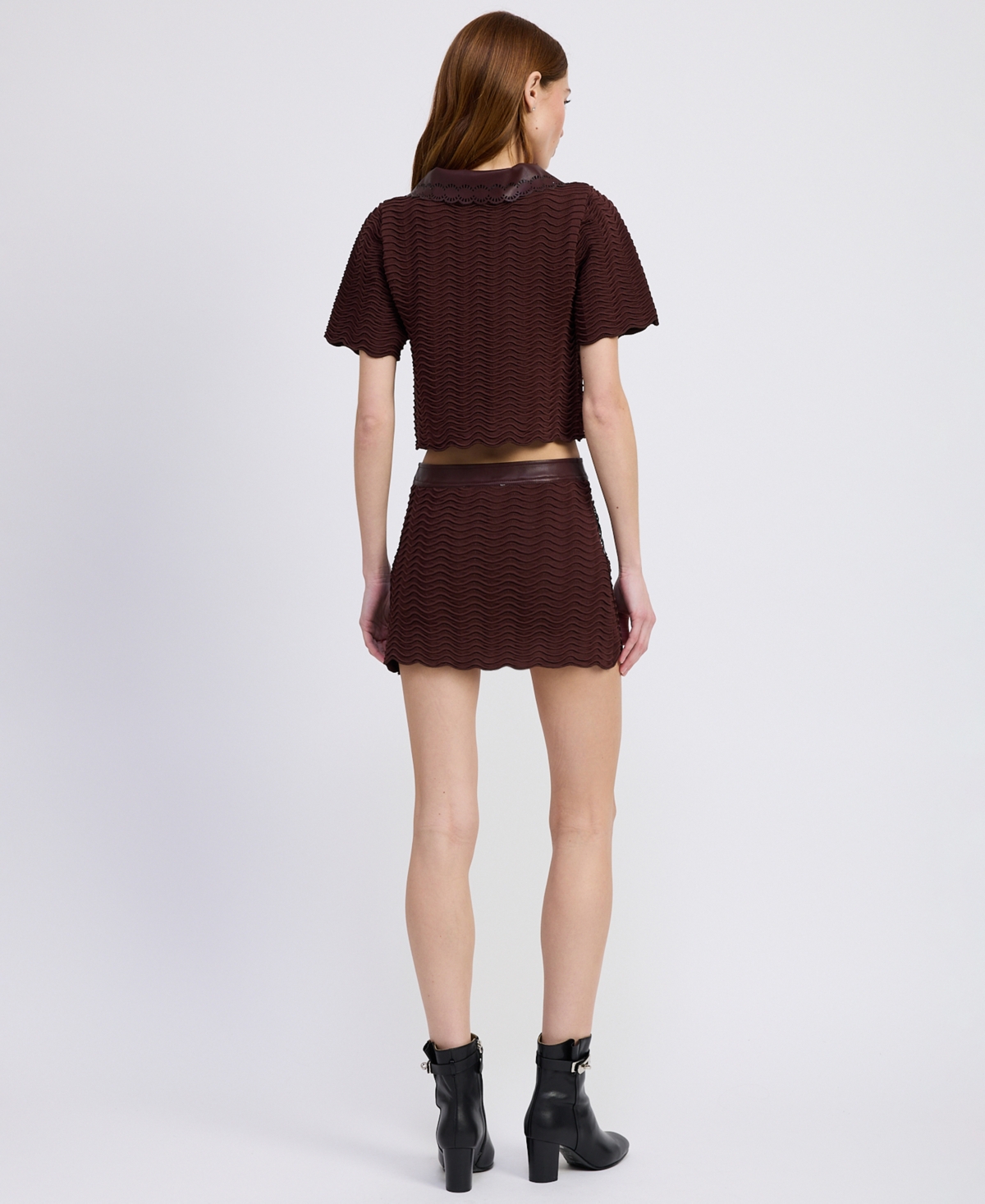 En Saison Delphine Mini Skirt In Burgundy