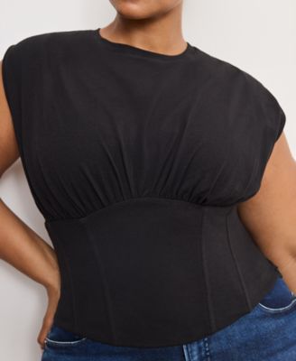 Women's Sleeveless Corset Top, Regular & Plus Size