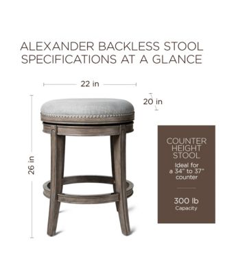 Alexander Backless Counter Stool, Reclaimed Oak w/ Ash Grey, Set of 3